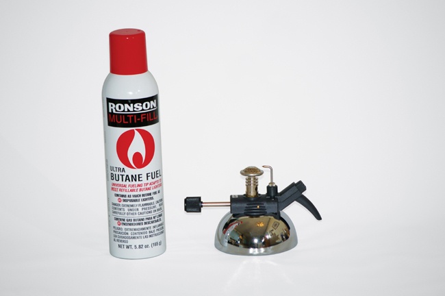 A butane microburner with fuel