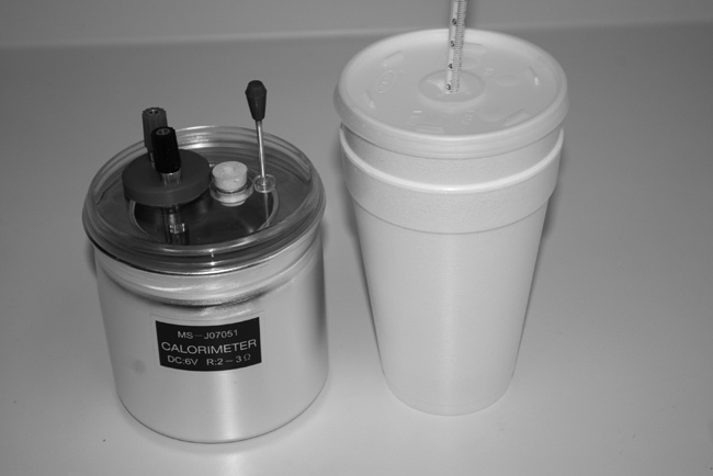 Store-bought (left) and homemade calorimeters