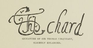 SIGNATURE OF SIR THOMAS URQUHART, SLIGHTLY ENLARGED.