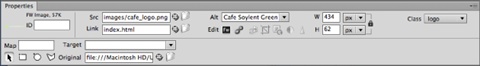 If you don’t see the Property Inspector, open it by choosing Window→Properties or pressing Ctrl+F3 (⌘-F3).