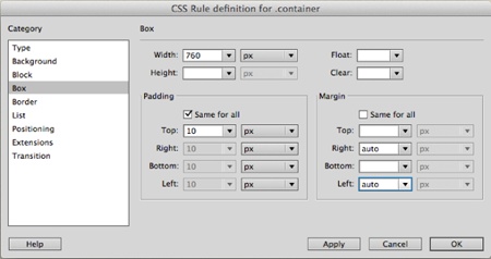 The “CSS Rule definition” window lets you set over 60 CSS properties (divided into eight categories) to control the formatting of everything from text to images to entire web pages.