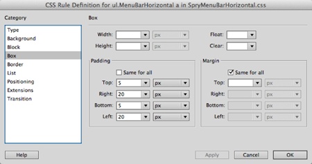 Adding padding to the navigation buttons adds space inside the button, separating the text from the button’s edges. This makes for a larger clickable target and more prominent buttons.