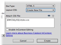 You can attach more than one external style sheet when you create a CSS-based layout. One might define the basic look of headlines, text, images, and other elements, for example, while another controls column layout, and a third “printer” style sheet might dictate how the page will look when printed (see page 399).