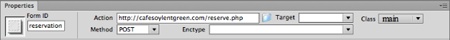 The Action property of a form is simply a URL pointing to the program that processes the form.