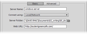 If your company keeps its web server in your office, the “remote site” might not be that remote. In such a case, choose a folder on your local network as the “remote” folder.