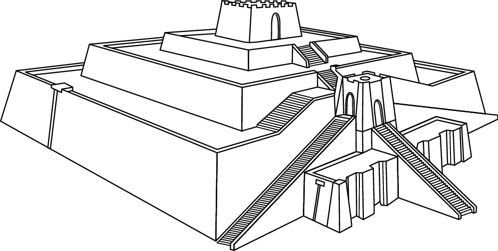 Figure 4-1: The Tower of Babel described by the Bible probably looked something like this ziggurat.