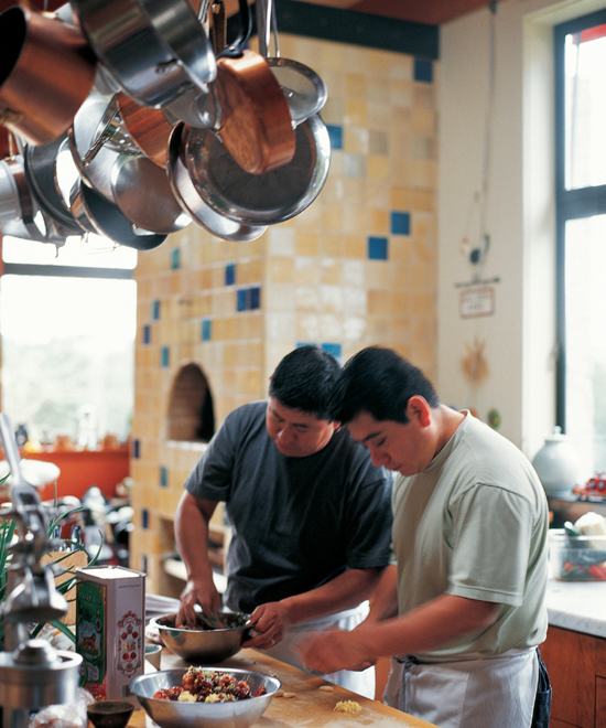 Two men working in the kitchen