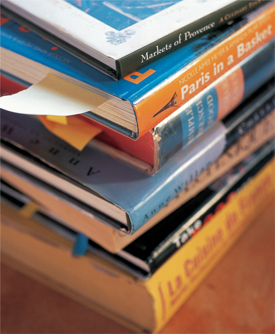 A pile of cookbooks