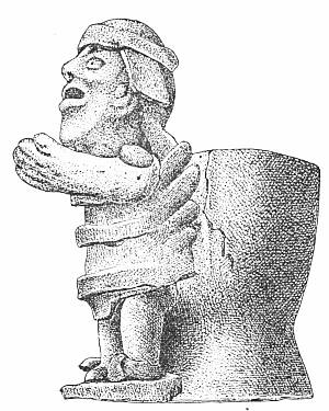 Fig. 68. Incense burner decorated with crude clay figurine from Mound No. 25.