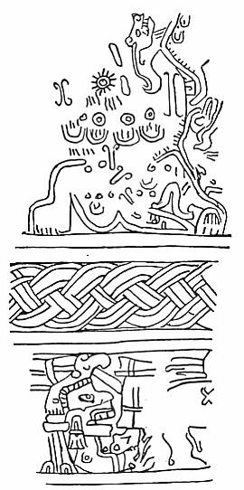 Fig. 82. Design incised on femur of deer found in Mound No. 39.