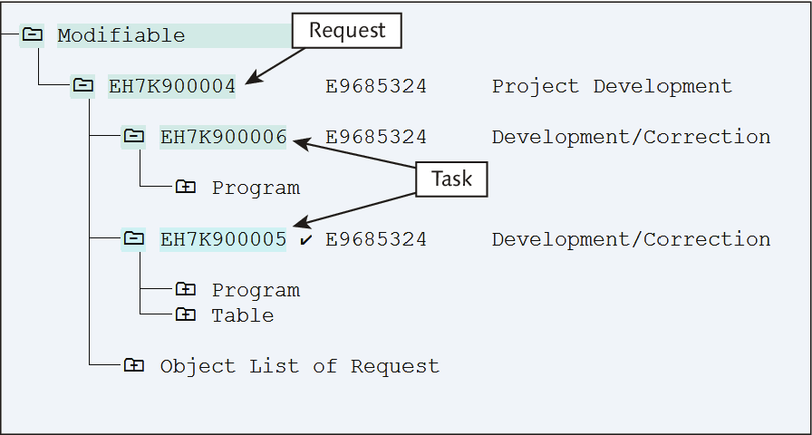 Requests and Tasks in Transport OrganizerTransport Organizer