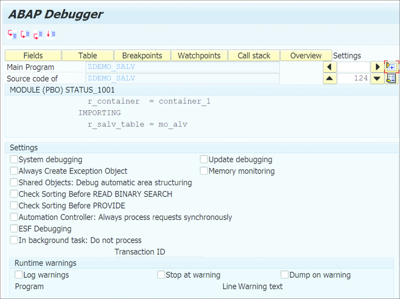 Classic Debugger Settings