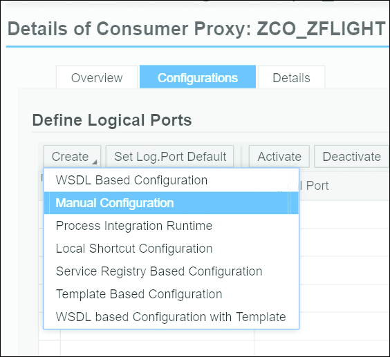 Create Manual Configuration