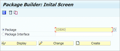 Package Builder Initial ScreenPackage Builder