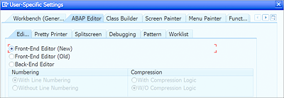 ABAP Editor SettingsABAP Editorsettings