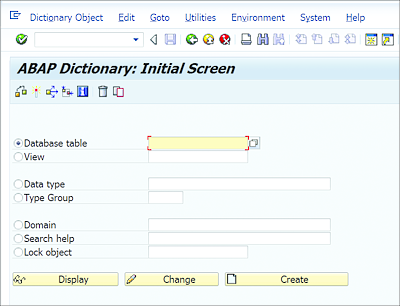 ABAP Data Dictionary: Initial ScreenABAP Data Dictionaryscreen