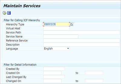 Transaction SICF Initial Screen