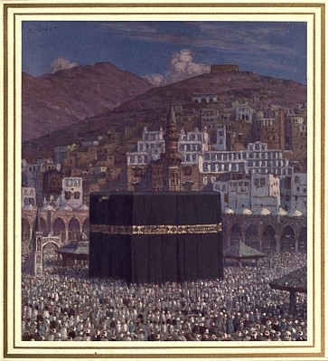 Illustration: Praying round the Sacred Temple of the Ka'bah of Mekka.