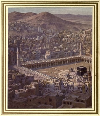 Illustration: Bird's-eye View of Makkah, the Most Sacred City, as seen from the Jabal Abi-Qubais.