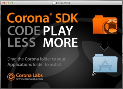 Time for action – setting up and activating Corona on Mac OS X