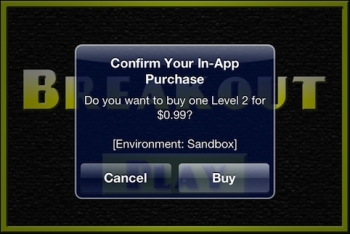 Time for action – testing the In-App Purchase with the Breakout In-App Purchase Demo