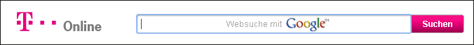 Suchfeld beim Google-Partner »T-Online«