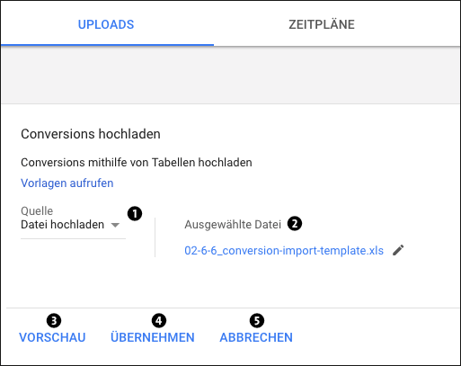 Import-Datei suchen und hochladen