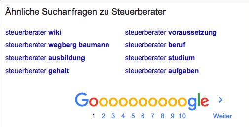 Ähnliche Suchanfragen als Input für Ihre Keyword-Liste