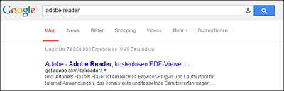 Do-Suche nach dem Adobe PDF-Reader