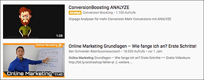 Video-Anzeigen auf der YouTube-Suchergebnisseite