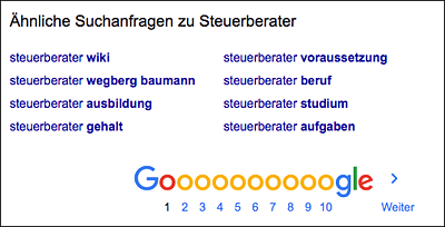 Ähnliche Suchanfragen als Input für Ihre Keyword-Liste