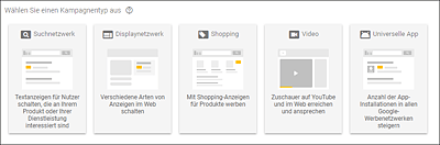 Ihre erste Kampagne soll nur im Suchnetzwerk von Google erscheinen.
