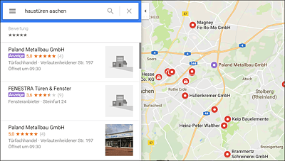 AdWords-Anzeige bei Google Maps