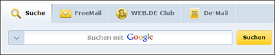 »Web.de« mit Google-Suchfunktion