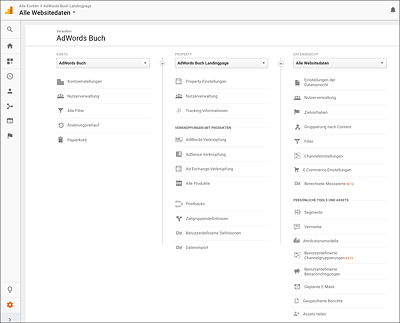 Die Verwaltung von Analytics-Konten im Überblick