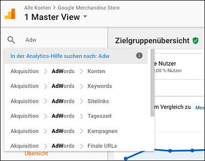 Die praktische Suchfunktion führt direkt zu den gewünschten Berichten.