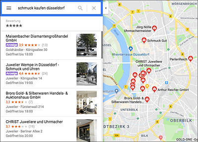 Anzeigen mit Standorterweiterung in Google Maps