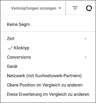 Segmentierung nach Klicktyp