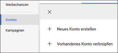 Erstellen Sie ein neues Konto oder verknüpfen Sie ein vorhandenes Konto.