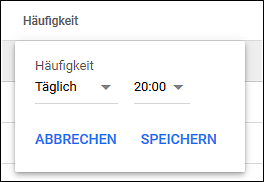 Setzen Sie die Häufigkeit der Ausführung auf »Täglich«.