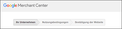 Anmeldung im »Google Merchant Center«