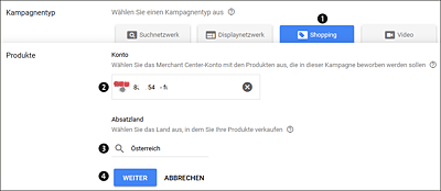 Anlegen einer Google-Shopping-Kampagne