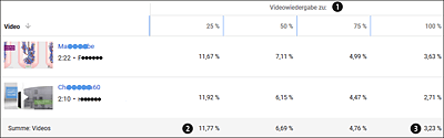 Statistik zum Anteil der Videowiedergabe