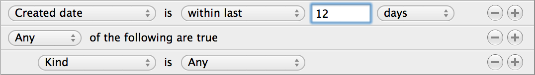 **Figure 11:** When you hold down Option and click the ellipsis  button, your search options expand considerably.