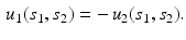 $$\begin{aligned} u_1(s_1,s_2) = -\, u_2 (s_1, s_2). \end{aligned}$$