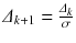 $$ {\varDelta}_{k+1}=\frac{\varDelta_k}{\sigma } $$