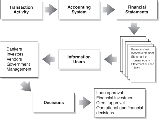 Schematic depicting users of financial statements