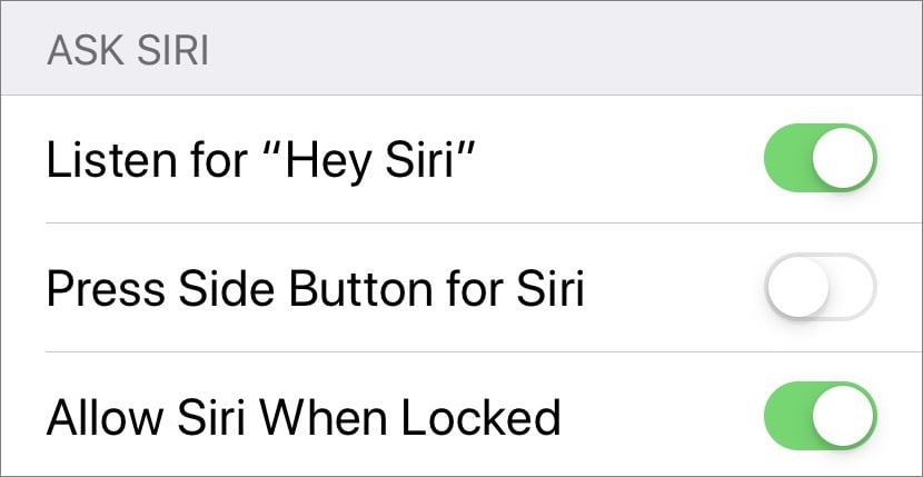 Figure 14: Adjust a few of your mobile device’s settings to make it possible to hail Siri with your voice. (iPhone X shown here.)