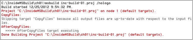The result of building Inc-build-01.proj again.