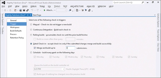 Enabling batching when editing a build definition.